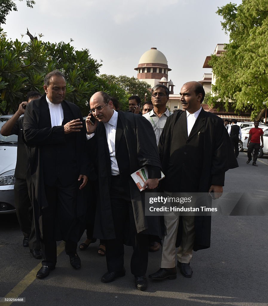 Advocate Rohail Attorney General Mukul Rohatgi and senior advocate Nalin Kohli coming ...