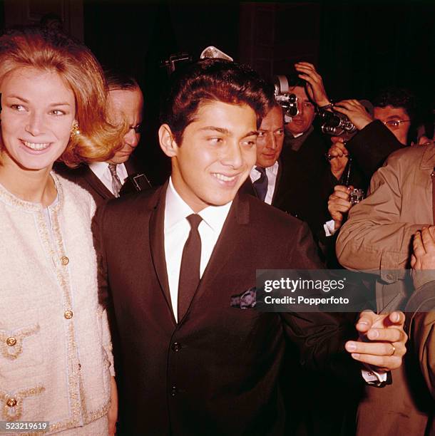 Canadian singer Paul Anka pictured with his wife Anne de Zogheb in Paris in 1963.