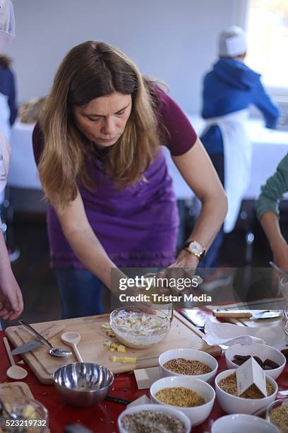 Sarah Wiener during the cooking event 'Wie schmeckt das denn?' hosted by the magazine ZEIT Leo and cook Sarah Wiener at Kalkscheune on April 22, 2016...