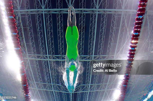 Fernanda Andrade of Brazil swims the Women's 200m Freestyle Heats during the Maria Lenk Trophy competition at the Aquece Rio Test Event for the Rio...