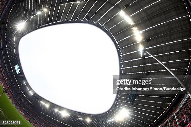 Inside wideangle view of the Allianz Arena celebrate, seen during the Bundesliga match between FC Bayern Muenchen and 1899 Hoffenheim at Allianz...