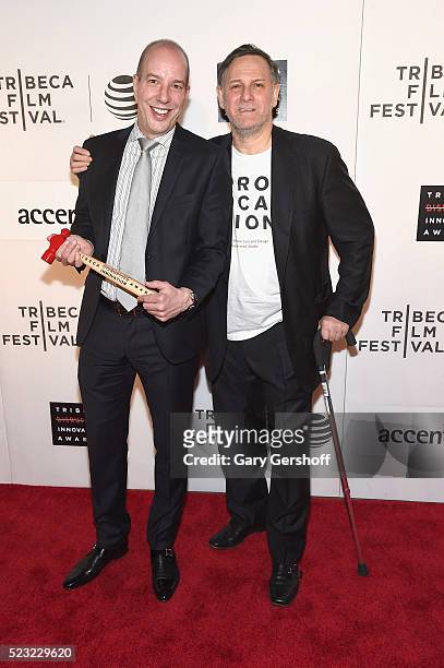 Event honoree, Civil Liberty Defender, Anthony D. Romero and Tribeca Film Festival co-founder, Craig Hatkoff attend the Tribeca Disruptive Innovation...