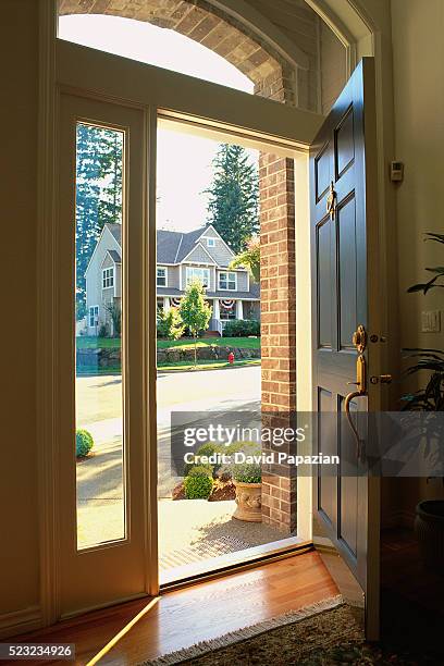 Beautiful Open Front Door Coloured Front Door Open Stock-Fotos und Bilder - Getty Images