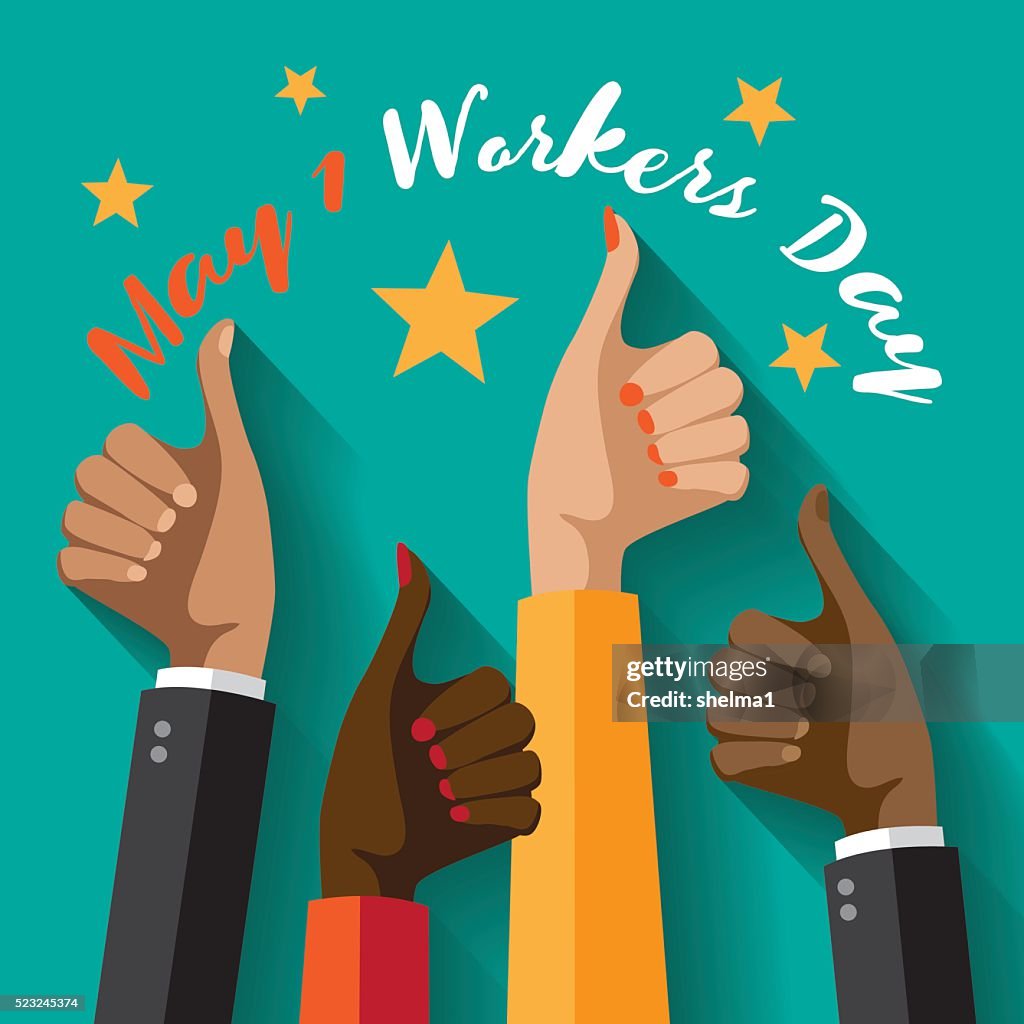 May First May First Workers Day Flat Design High-Res Vector Graphic - Getty Images
