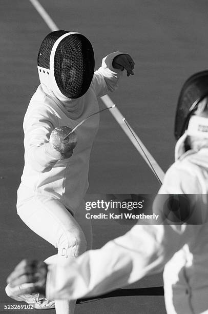 fencing competition - foil foto e immagini stock