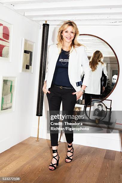 Interior designer Sarah Lavoine is photographed for Madame Figaro on February 24, 2016 in Paris, France. CREDIT MUST READ: Theodora...