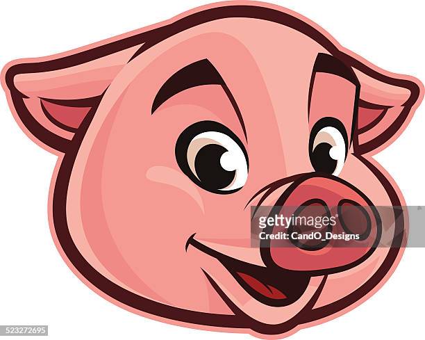stockillustraties, clipart, cartoons en iconen met friendly pig head - year of the pig
