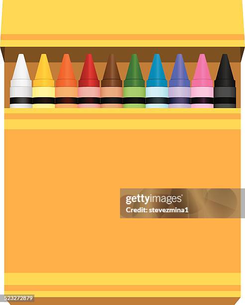 ilustraciones, imágenes clip art, dibujos animados e iconos de stock de caja de crayons - lapices de colores