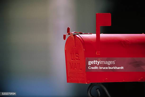 red mailbox - us mail stock pictures, royalty-free photos & images