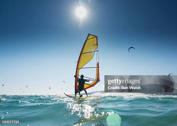 windsurfer - wind surfing stock pictures, royalty-free photos & images