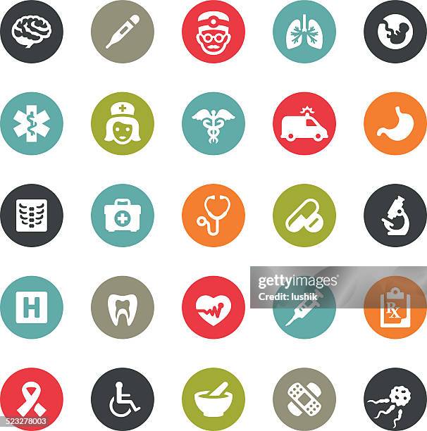 healthcare and medicine icons / ringico series - fetus heart stock illustrations