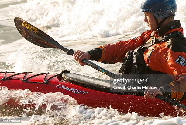 sea kayaking at the oregon coast - sea kayak stock pictures, royalty-free photos & images