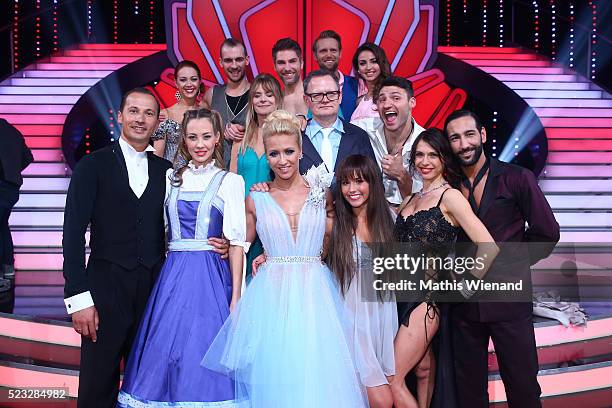 Group picture of all celebrities and their professional dancers after the 6th show of the television competition 'Let's Dance' on April 22, 2016 in...