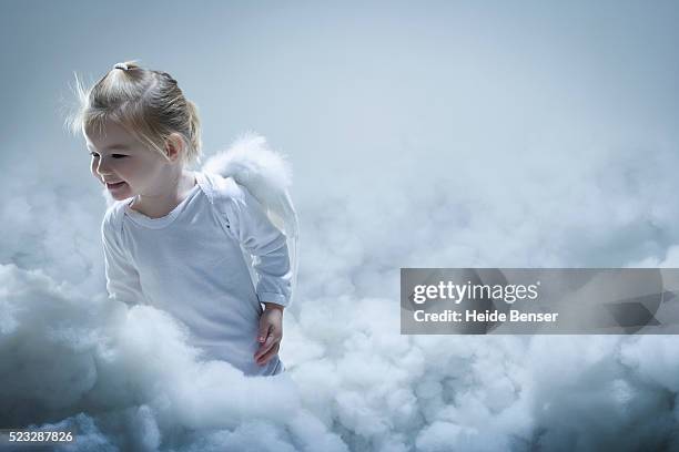 toddler dressed at angel - baby angel wings stock pictures, royalty-free photos & images
