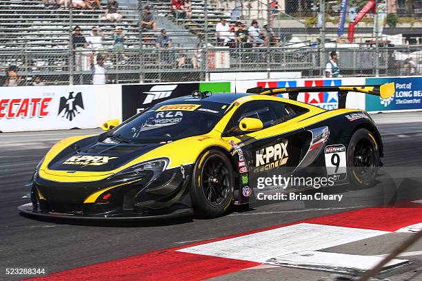 Alvaro Parente, of Portugal drives the McLaren 650S GT3 Pirelli World Challenge car on the track at Toyota Grand Prix of Long Beach on April 17, 2016...