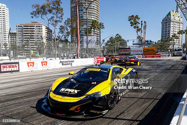 Alvaro Parente, of Portugal drives the McLaren 650S GT3 Pirelli World Challenge car on the track at Toyota Grand Prix of Long Beach on April 17, 2016...
