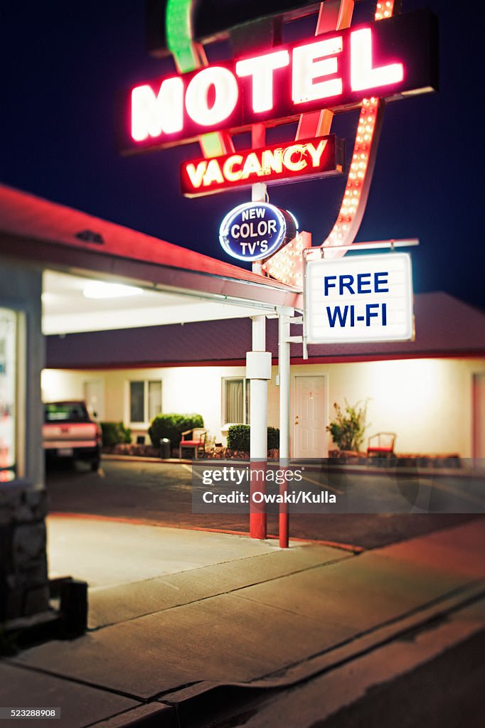 Motel Front Motel Entrance At Night High-Res Stock Photo - Getty Images
