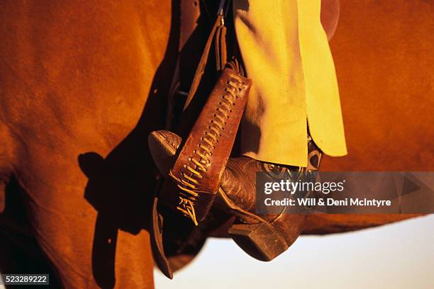 cowboy boot in stirrup - stirrup stock pictures, royalty-free photos & images
