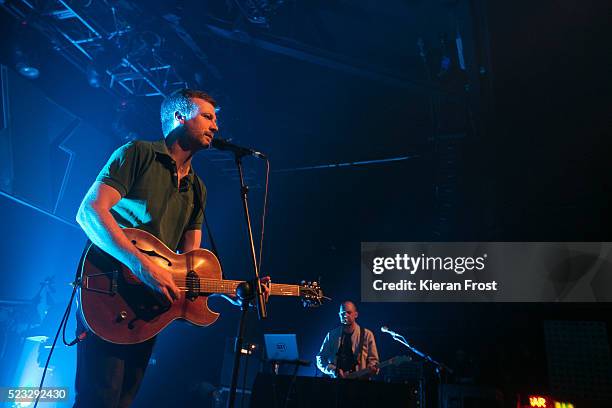 Paul Noonan and David Geraghty of Bell X1 performs at Vicar Street on April 22, 2016 in Dublin, Ireland.