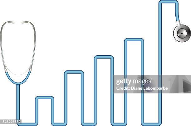 stethoscope in blue - financial wellness stock illustrations