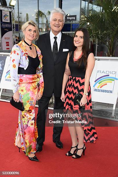 Guido Knopp with his wife Gabriella and their daughter attend the Radio Regenbogen Award 2016 on April 22, 2016 in Rust, Germany.