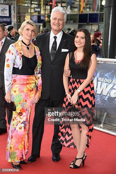 Guido Knopp with his wife Gabriella and their daughter attend the Radio Regenbogen Award 2016 on April 22, 2016 in Rust, Germany.