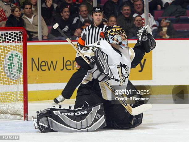 Player Martin Brochu of the Pittsburgh Penguins.