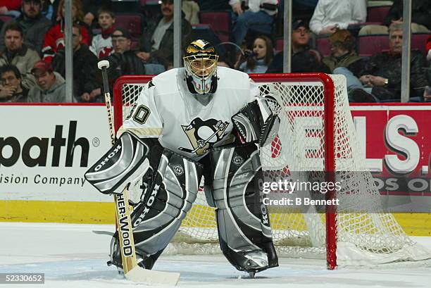 Player Martin Brochu of the Pittsburgh Penguins.