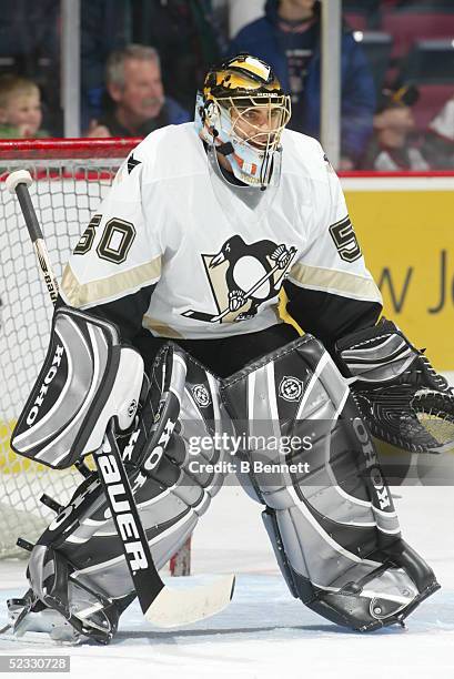 Player Martin Brochu of the Pittsburgh Penguins.