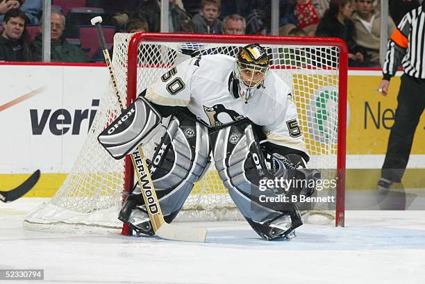 Player Martin Brochu of the Pittsburgh Penguins.