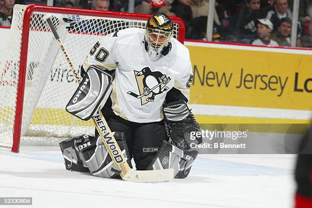 Player Martin Brochu of the Pittsburgh Penguins.