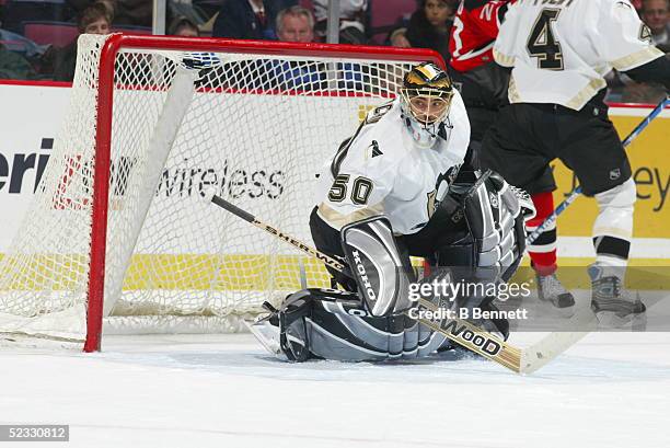 Player Martin Brochu of the Pittsburgh Penguins.