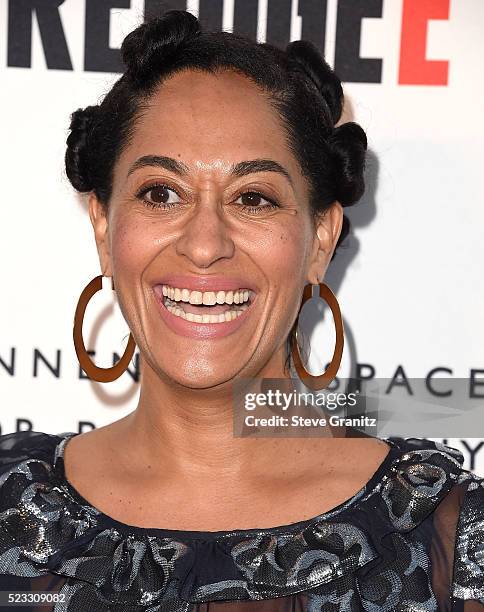 Tracee Ellis Ross arrives at the The Annenberg Space For Photography Presents "Refugee" at Annenberg Space For Photography on April 21, 2016 in...