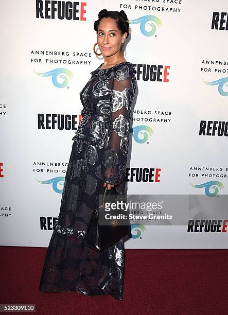 Tracee Ellis Ross arrives at the The Annenberg Space For Photography Presents "Refugee" at Annenberg Space For Photography on April 21, 2016 in...