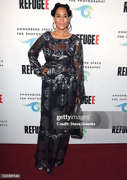 Tracee Ellis Ross arrives at the The Annenberg Space For Photography Presents "Refugee" at Annenberg Space For Photography on April 21, 2016 in...