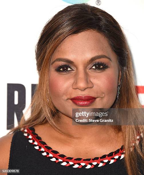 Mindy Kaling arrives at the The Annenberg Space For Photography Presents "Refugee" at Annenberg Space For Photography on April 21, 2016 in Century...