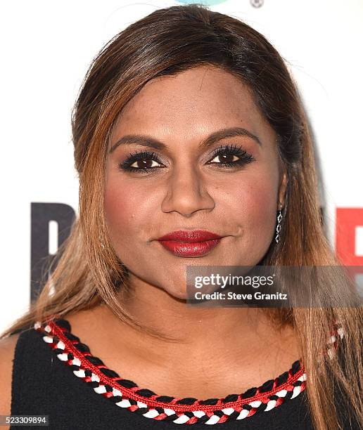 Mindy Kaling arrives at the The Annenberg Space For Photography Presents "Refugee" at Annenberg Space For Photography on April 21, 2016 in Century...