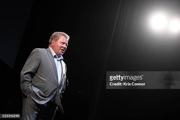 Actor William Shatner speaks during the Smithsonian Magazine's 2016 Future Is Here Festival at The National Press Club in Sidney Harman Hall at the...