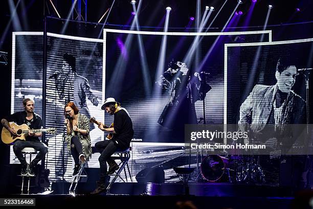 Stefanie Heinzmann performs during the Radio Regenbogen Award 2016 at Europapark on April 22, 2016 in Rust, Germany.