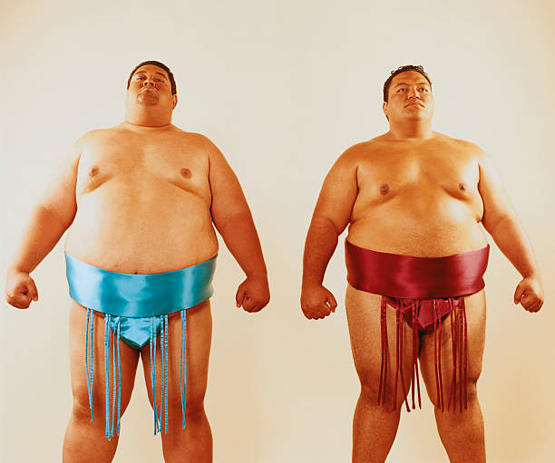 proud sumo wrestlers - sumo wrestlers stock pictures, royalty-free photos & images