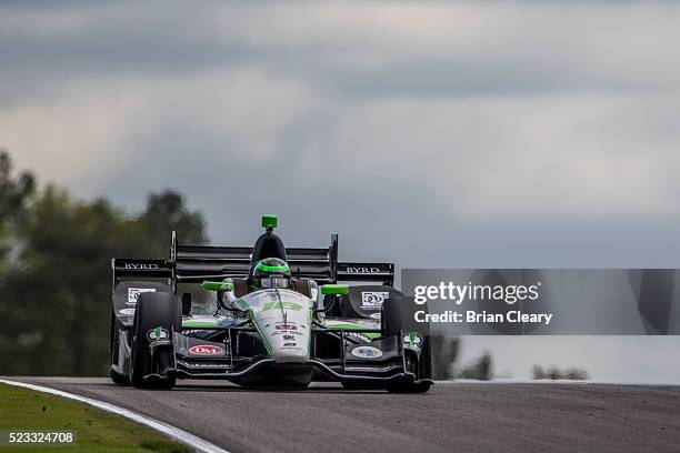 Conor Daly drives the Honda IndyCar on the track during practice for the Honda Indy Grand Prix of Alabama at Barber Motorsports Park on April 22,...
