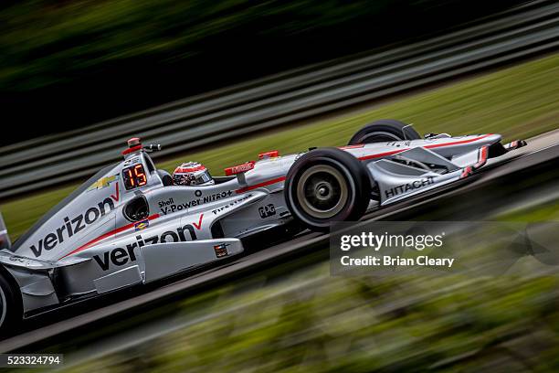 Will Power, of Australia, drives the Chevrolet IndyCar on the track during practice for the Honda Indy Grand Prix of Alabama at Barber Motorsports...