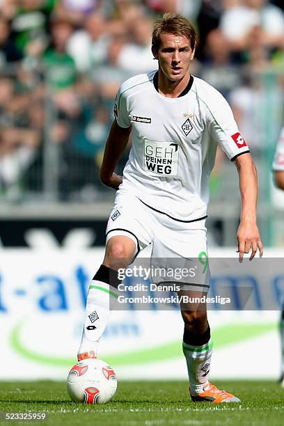 Luuk de Jong of Moenchengladbach controls the ball during the Bundesliga match between VfL Borussia Moenchengladbach and 1. FC Nuernberg at Borussia...