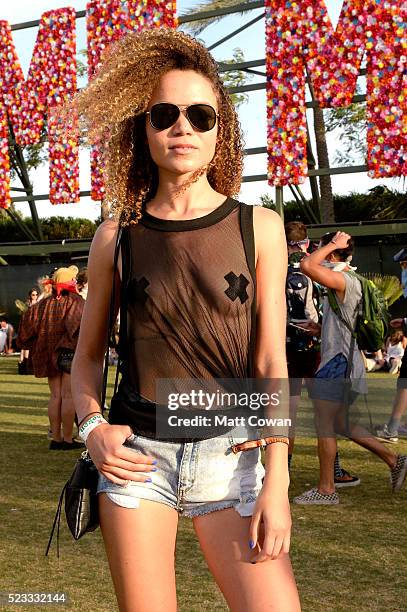 Festival-goer attends day 1 of the 2016 Coachella Valley Music & Arts Festival Weekend 2 at the Empire Polo Club on April 22, 2016 in Indio,...