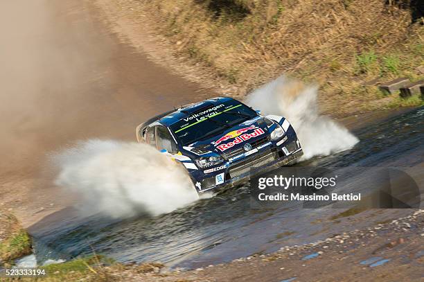 Sebastien Ogier of France and Julien Ingrassia of France compete in their Volkswagen Motorsport Volkswagen Polo R WRC during Day One of the WRC...