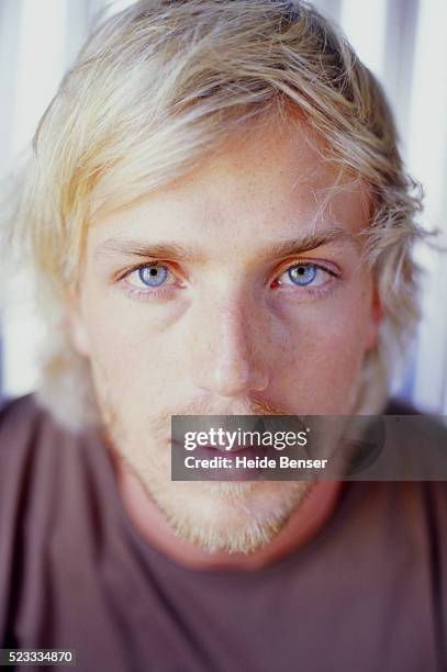 blonde young man - blonde hair blue eyes stock pictures, royalty-free photos & images