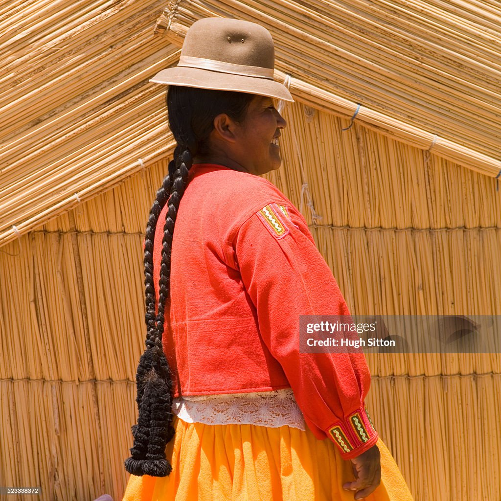 Woman Wearing Traditional Peruvian Dress