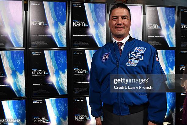 Flight Engineer Dr. Kjell N. Lindgren appears on the red carpet at the IMAX Premiere of The Film A BEAUTIFUL PLANET at the National Air and Space...