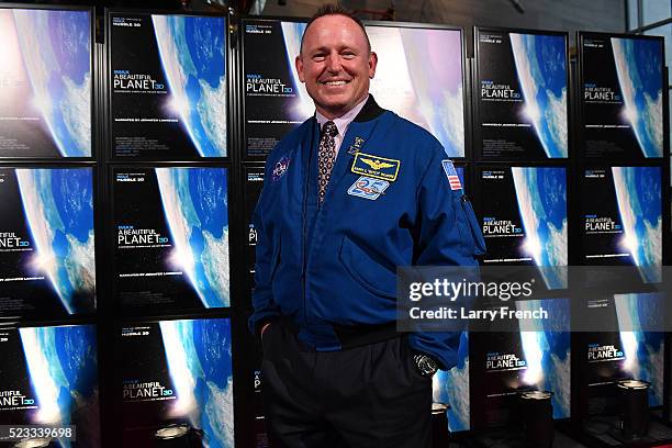 Commander Barry E. "Butch" Wilmore appears on the red carpet at the IMAX Premiere of The Film A BEAUTIFUL PLANET at the National Air and Space Museum...