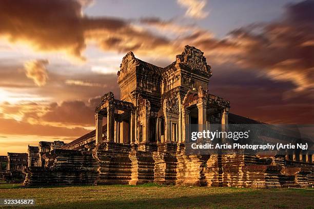 the eastern wing of angkor wat, siem reap, cambodia - angkor wat stock pictures, royalty-free photos & images